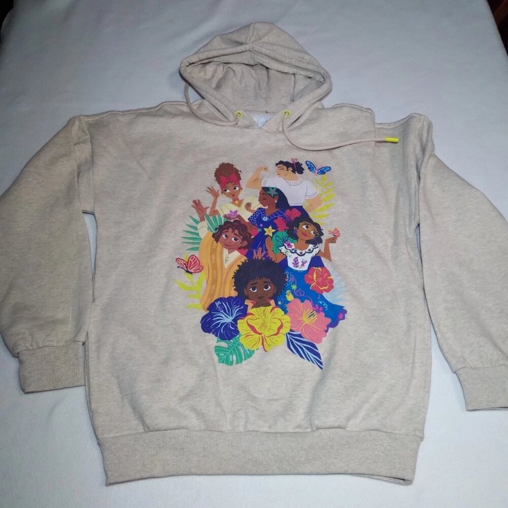 Disney Parks Hoodie Adult SMALL Beige Encanto Mirabel Isabela Luisa Familia NWT